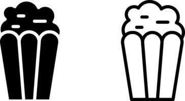 popcorn icon, sign, or symbol in glyph and line style isolated on transparent background. Vector illustration