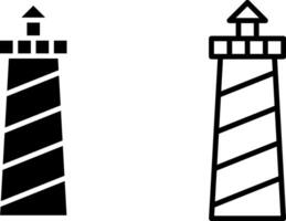 lighthouse icon, sign, or symbol in glyph and line style isolated on transparent background. Vector illustration