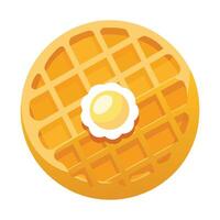 Egg waffle flat vector illustration on white background