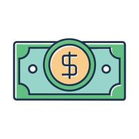 Money integral line vector illustration on white background