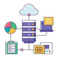 servidor archivo acceso sistema subir aislado vector ilustración