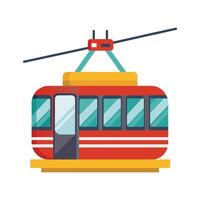Cable car flat vector illustration on white background