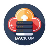 Cloud file backup upload isolated vector illustration