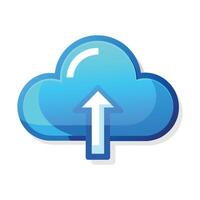 Cloud upload flat vector illustration on white background