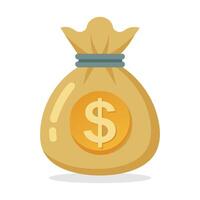 Sack dollar isolated flat vector illustration