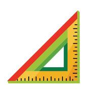 Triangular ruler flat vector illustration on white background