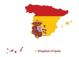 España mapa con el bandera adentro. vector ilustración
