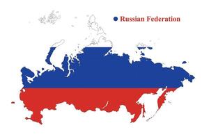 Russia map with the flag inside. Vector Illustration