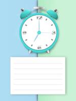 Ringing alarm clock illustration with banner space for your text. vector