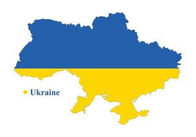 Ucrania mapa con el bandera adentro. vector ilustración
