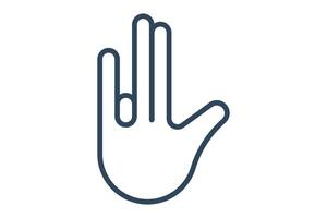 good sign language. positive good sign in with diverse hands, symbolizing approval. line icon style. element illustration vector