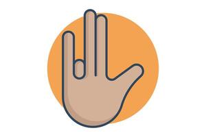 good sign language. positive good sign in with diverse hands, symbolizing approval. flat line icon style. element illustration vector