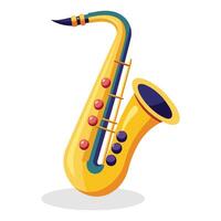 Saxophone vector illustration on white background