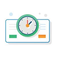 clock with documents isolated flat vector illustration