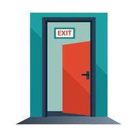 Door exit flat vector illustration on white background