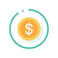 Usd circle interface icon isolated flat vector illustration