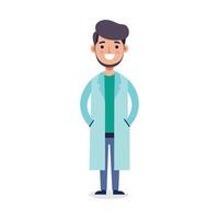Male doctor wearing surgical gown vector illustration