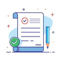 File approval line vector illustration on white background