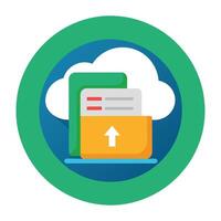 Cloud file upload isolated vector illustration