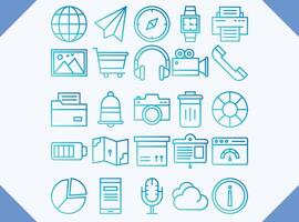 user interface gradient line icon set  vector design