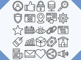 user interface line icon set  vector design