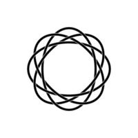 Ornamental Circle Shape Created From Oval Shape Composition, Flat and Weaving Lines Style, can use for Logo Gram, Decoration, Ornate, Frame Work, or Graphic Design Element. Vector Illustration
