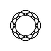 Ornamental Circle Shape Created From Oval Shape Composition, Flat and Weaving Lines Style, can use for Logo Gram, Decoration, Ornate, Frame Work, or Graphic Design Element. Vector Illustration