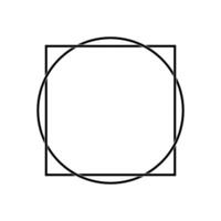 Circle and Square Composition, Flat and Weaving Style, can use for Logo Gram, Copy Space, Frame Work, Decoration, Ornate, or Graphic Design Element. Vector Illustration