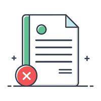 Contract cancel line vector illustration on white background