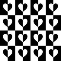 Heart Shape in Contrast Color, Black White, can use for Wallpaper, Cover, Greeting Card, Decoration Ornate, Ornament, Background, Wrapping, Fabric, Textile, Fashion, Tile, Carpet Pattern, etc. Vector