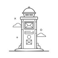 Post box continuous line art vector illustration