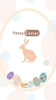 Social media post idea for easter egg background isolated in white, hand draw line rabbit, suit for decoration ,web, banner , wallpaper, portrait format vector