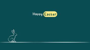 vector illustration of easter egg background isolated in green, hand draw line rabbit, suit for decoration ,web, banner , wallpaper , with blank space