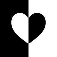 Heart Shape in Contrast Color, Black White, can use for Wallpaper, Cover, Greeting Card, Decoration Ornate, Ornament, Background, Wrapping, Fabric, Textile, Fashion, Tile, Carpet Pattern, etc. Vector