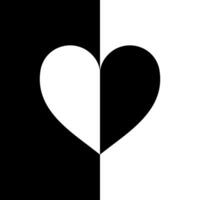 corazón forma en contraste color, negro blanco, lata utilizar para fondo de pantalla, cubrir, saludo tarjeta, decoración florido, ornamento, fondo, envase, tela, textil, moda, teja, alfombra patrón, etc. vector