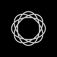 Ornamental Circle Shape Created From Oval Shape Composition, Flat and Weaving Lines Style, can use for Logo Gram, Decoration, Ornate, Frame Work, or Graphic Design Element. Vector Illustration