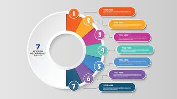 moderno infografía con 7 7 pasos y negocio íconos para presentación. vector