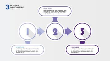 Modern infographic with 3 steps and business icons for presentation. vector