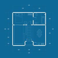 Floor plan blueprint, Figure of the jotting sketch of the construction and the industrial skeleton of the structure and dimensions. vector eps 10