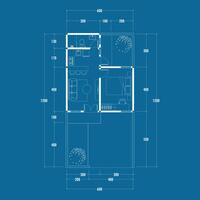 Floor plan blueprint, Figure of the jotting sketch of the construction and the industrial skeleton of the structure and dimensions. vector eps 10