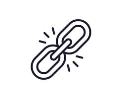Link concept. Single premium editable stroke pictogram perfect for logos, mobile apps, online shops and web sites. Vector symbol isolated on white background.