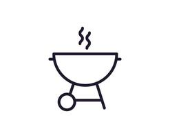 Grill concept. Modern outline high quality illustration for banners, flyers and web sites. Editable stroke in trendy flat style. Line icon of grill vector