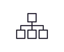 Hierarchy concept. Single premium editable stroke pictogram perfect for logos, mobile apps, online shops and web sites. Vector symbol isolated on white background.