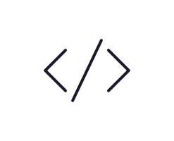 Simple sign and symbols for UI. Suitable for web sites, apps, internet stores. Editable stroke. Vector line icon of html