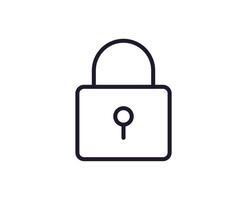 Lock concept. Single premium editable stroke pictogram perfect for logos, mobile apps, online shops and web sites. Vector symbol isolated on white background.