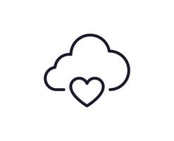 Single line icon of cloud. High quality vector illustration for design, web sites, internet shops, online books etc. Editable stroke in trendy flat style isolated on white background