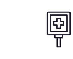 Single line icon of medical cross High quality vector illustration for design, web sites, internet shops, online books etc. Editable stroke in trendy flat style isolated on white background