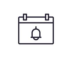 Single line icon of calendar on isolated white background. High quality editable stroke for mobile apps, web design, websites, online shops etc. vector