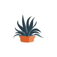 Pot Flower Vibrant Isolated Flat Image. Perfect for different cards, textile, web sites, apps vector