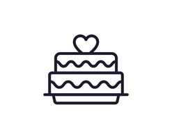 Cake concept. Modern outline high quality illustration for banners, flyers and web sites. Editable stroke in trendy flat style. Line icon of cake vector